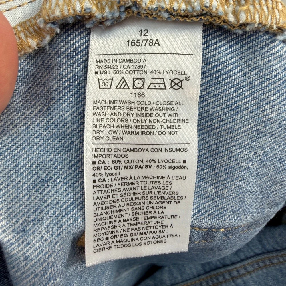 Old Navy 12 Jorts Jeans Baggy Wide Leg High Rise Drapey Denim Culotte Relaxed